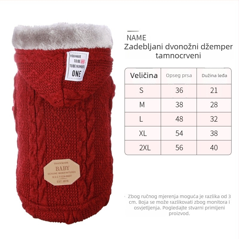 Mačji pulover s kapuljačom, topao zimski komad, protiv opadanja dlake