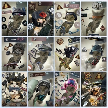 128 genijalnih mačjih naljepnica – Delta operacija, izrazi genijalnih mačaka, Hakimi kreativne naljepnice za DIY telefon