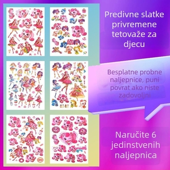 Tattoo naljepnice za djecu — slatki dizajni za djevojčice, nove, netoksične, vodootporne, dugotrajne, za jednokratnu upotrebu