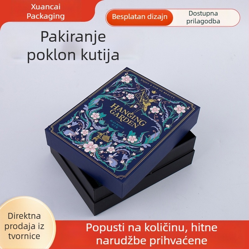 Prilagođena kutija za pakiranje poklona, prazna kutija, kutija za čaj kao poklon, debela kutija s poklopcem i dnom