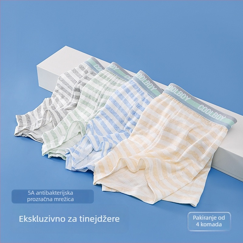 Modalne mrežaste boxerice za dječake – mekane i udobne, veličine S-M-L, za tinejdžere
