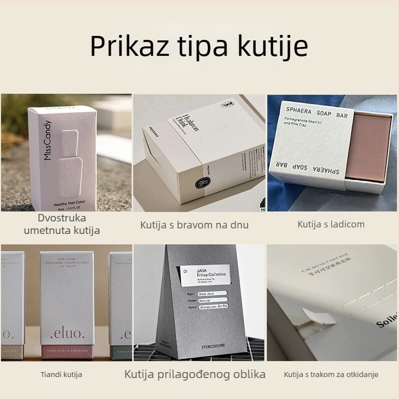 Bijela kartonska kutija za darove s makeupom – kutija iznenađenja s igračom, otisak s temom čaja, debeli ispis, kutija za otvaranje, prilagodba u malim serijama