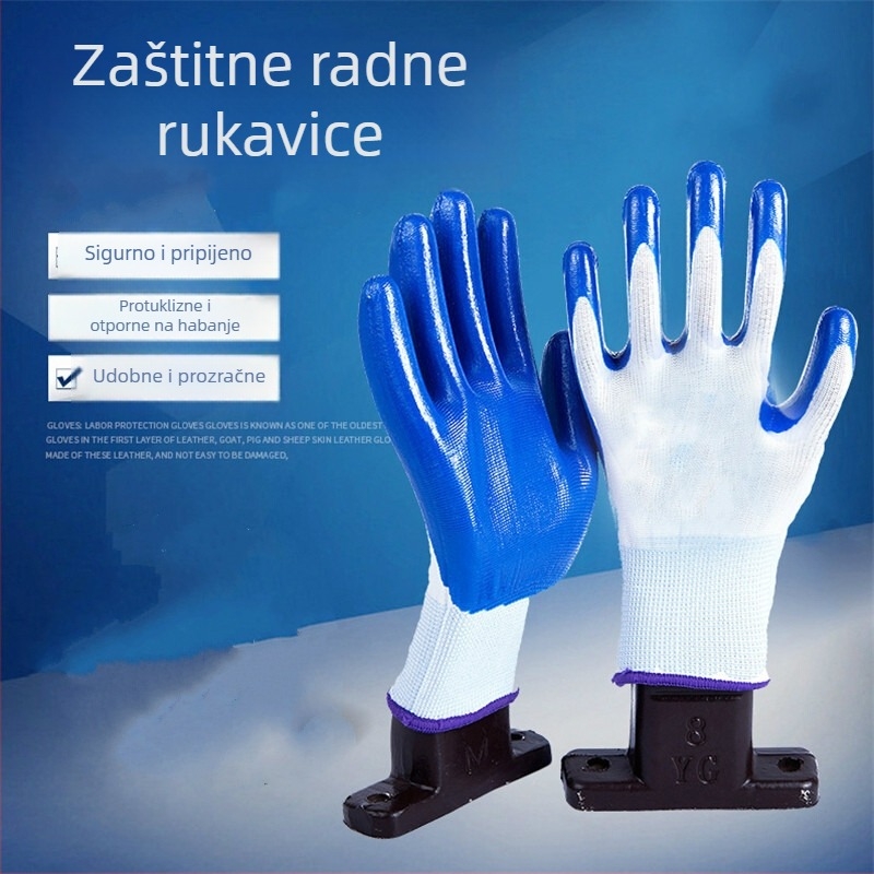 Nitril rukavice otporne na habanje, otporne na ulje s premazom potapanja, za gradilište