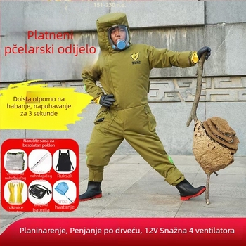 Jednodelni prozračni platneni zaštitni kombinezon za penjanje po drveću, debeli i udoban, zaštita od pčela