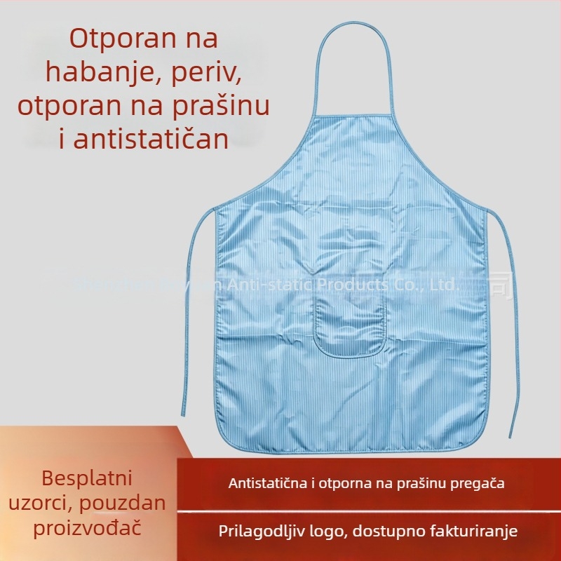Antistatična pregača za tvornicu i kuhinju, zaštitna pregača protiv prašine za radionicu, čista radna odjeća.