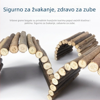Hamster igračke od vrbinih grančica — DIY set za grickanje, ljestve, ogradu i lukasti most