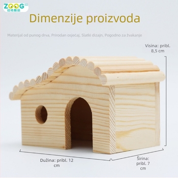 Drvena igračka za hrčka s šumskom kućom, gnijezdom za spavanje i izviđačkim tornjem