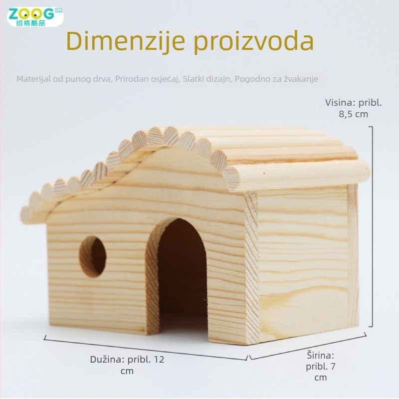 Drvena igračka za hrčka s šumskom kućom, gnijezdom za spavanje i izviđačkim tornjem