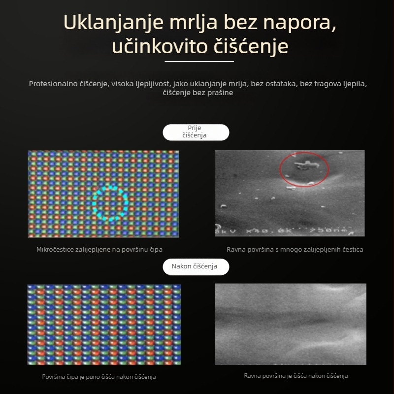 ESD štapić za čišćenje leća, bez prašine, antistatičan, visoka adhezija, plastična šipka, bez ostatka ljepila, 10 kom./kutija