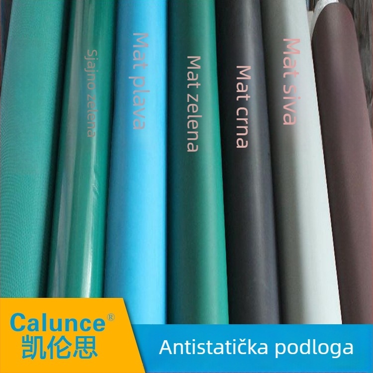 Antistatična gumena podloga za stol, zelena, 2 mm, mekana