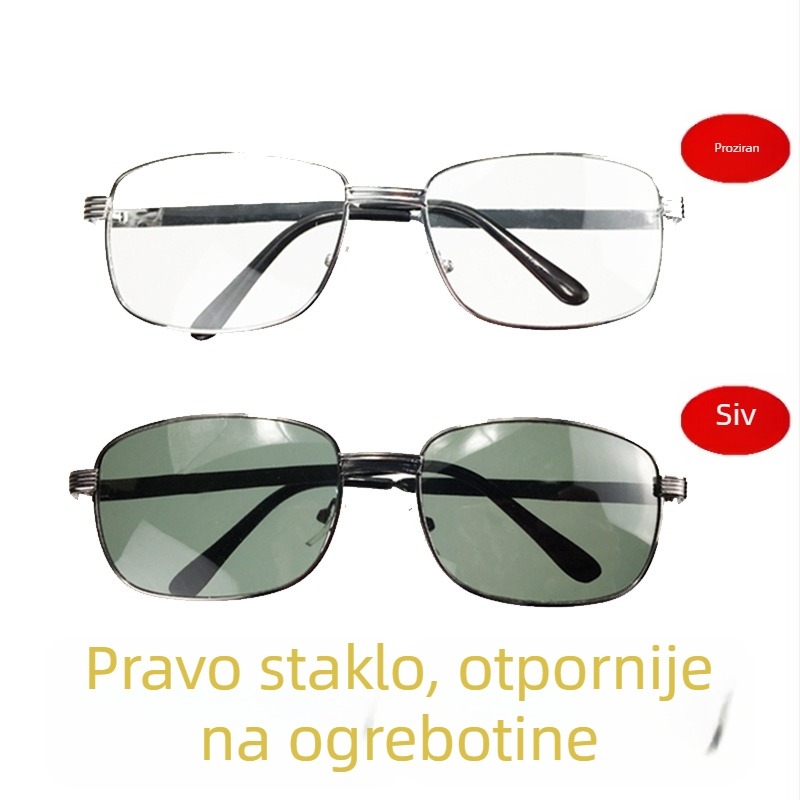 Industrijske sigurnosne naočale s metalnim okvirom i staklenim lećama, unisex, zaštita od vjetra i prašine