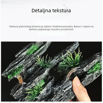 Set akvarijskog krajolika s ukrasnim kamenom i vodnim biljem – mali ukrasi i špilje za skrivanja