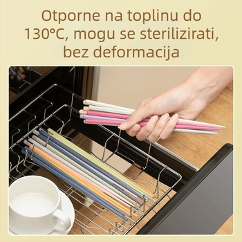 Nova Macaron-stil palice za jelo za kućnu upotrebu, po par za svaku osobu, otporne na plijesan, otporne na visoke temperature, protiv klizanja, otporne na deformacije