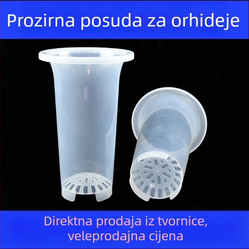 Prozirna plastična posuda za orhideje, velika veličina, podignuta i ojačana konstrukcija