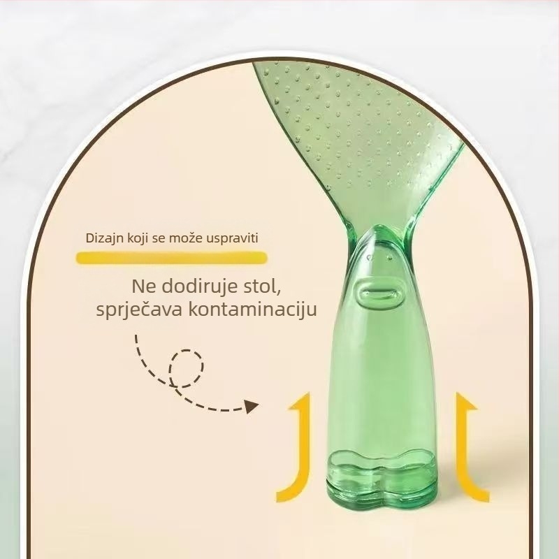 Prozirna neprijanjajuća žlica za rižu s dizajnom sladakog malog čudovišta, stojeća