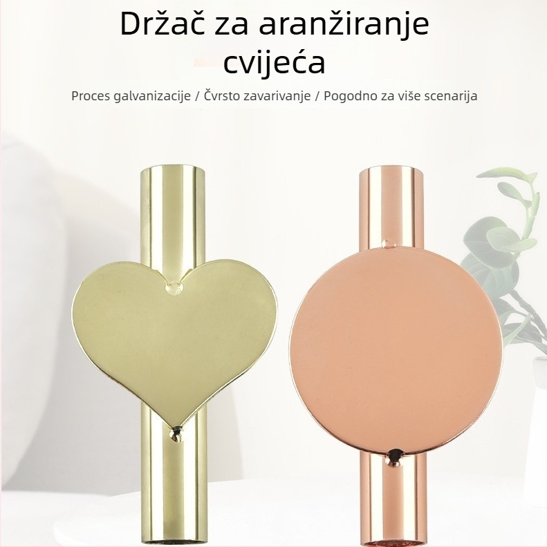 Nordijski stil zidni vaza za cvijeće, zlatne boje, bez bušenja, ukras dnevnog boravka