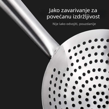 Nehrđajući čelik, debelo cjedilo za prženje, kućna i komercijalna upotreba, kuhinjska cjediljka, velika žlica s otvorima