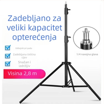 2,8 m podni tripod s držačem za telefon i rasvjetom za prijenos uživo