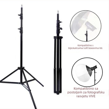 2,8 m podni tripod s držačem za telefon i rasvjetom za prijenos uživo