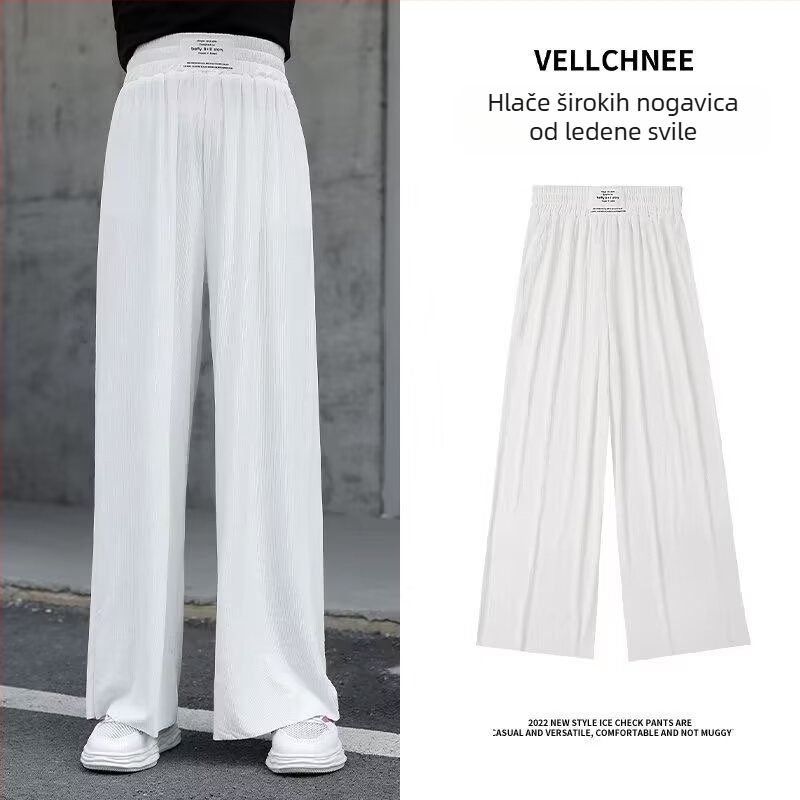 Ice Silk hlače širokih nogavica za djevojčice, ljetne lagane i casual
