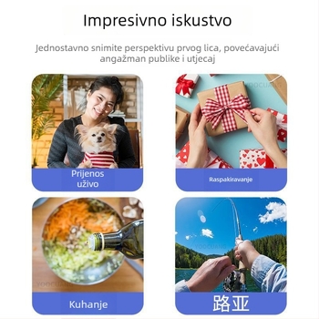 Držač za telefon na prsima sa kaišem, snimanje iz prvog lica, ribolovni vlog i prijenos uživo na otvorenom
