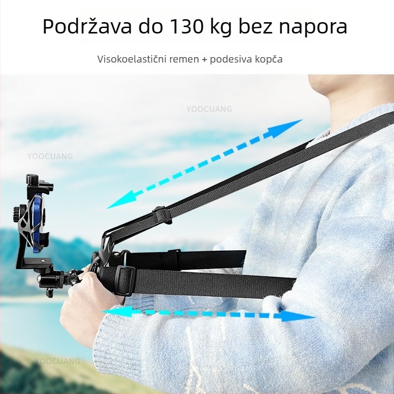 Držač za telefon na prsima sa kaišem, snimanje iz prvog lica, ribolovni vlog i prijenos uživo na otvorenom
