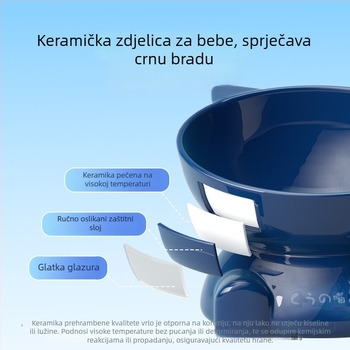 Keramička zdjela za mačku u japanskom stilu, zdjela za mačju hranu sa nagibnim rubom, stabilna i otporna na prevrnuće, posuda za vodu za kućne ljubimce.