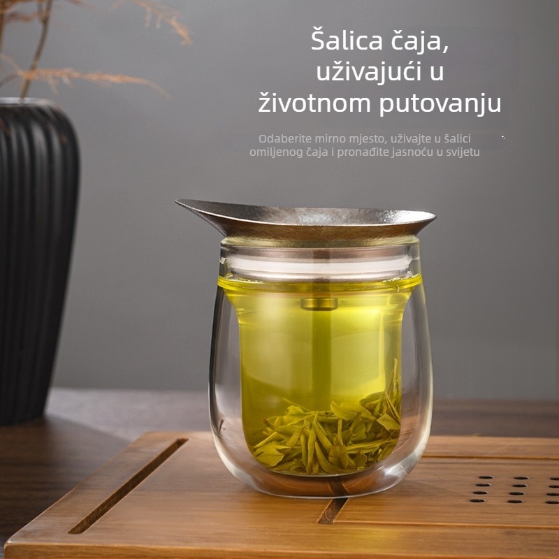 Set aksesoara za čaj od čistog titana za outdoor putovanja — gadget za pripremu čaja s malim pladnjem za čaj, spremnik za čajne ostatke, čajna igla, dizajn bez poklopca, 2026