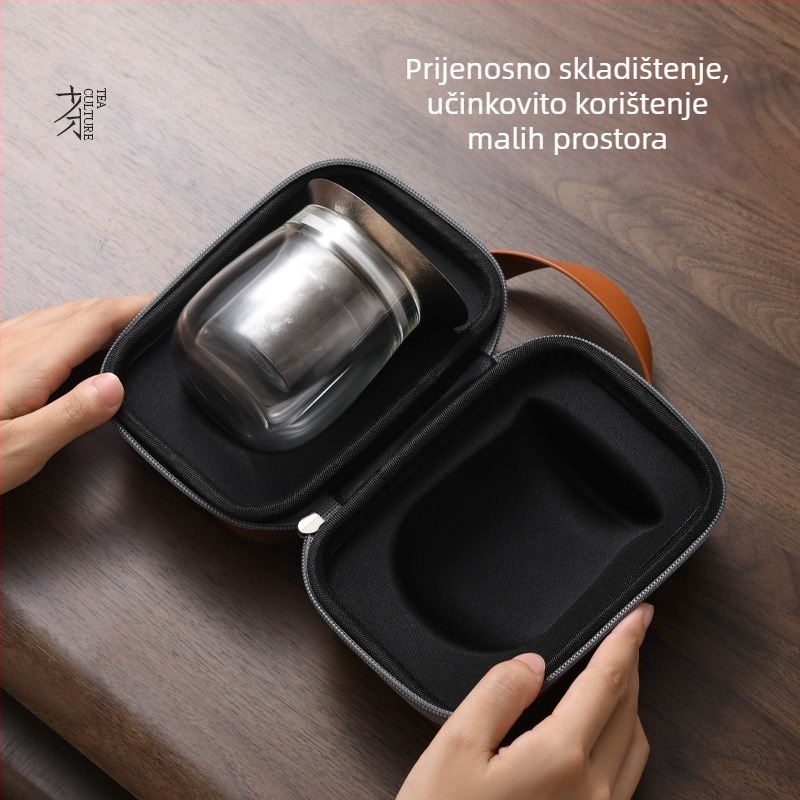 Set aksesoara za čaj od čistog titana za outdoor putovanja — gadget za pripremu čaja s malim pladnjem za čaj, spremnik za čajne ostatke, čajna igla, dizajn bez poklopca, 2026