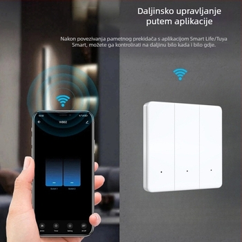 WiFi prekidač s T34, Bluetooth, 433 MHz, dvostruki i trostruki način rada, daljinsko upravljanje putem aplikacije, panel s točkicama