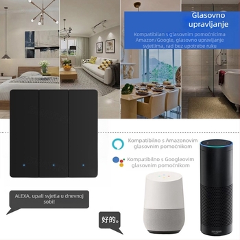 WiFi prekidač s T34, Bluetooth, 433 MHz, dvostruki i trostruki način rada, daljinsko upravljanje putem aplikacije, panel s točkicama
