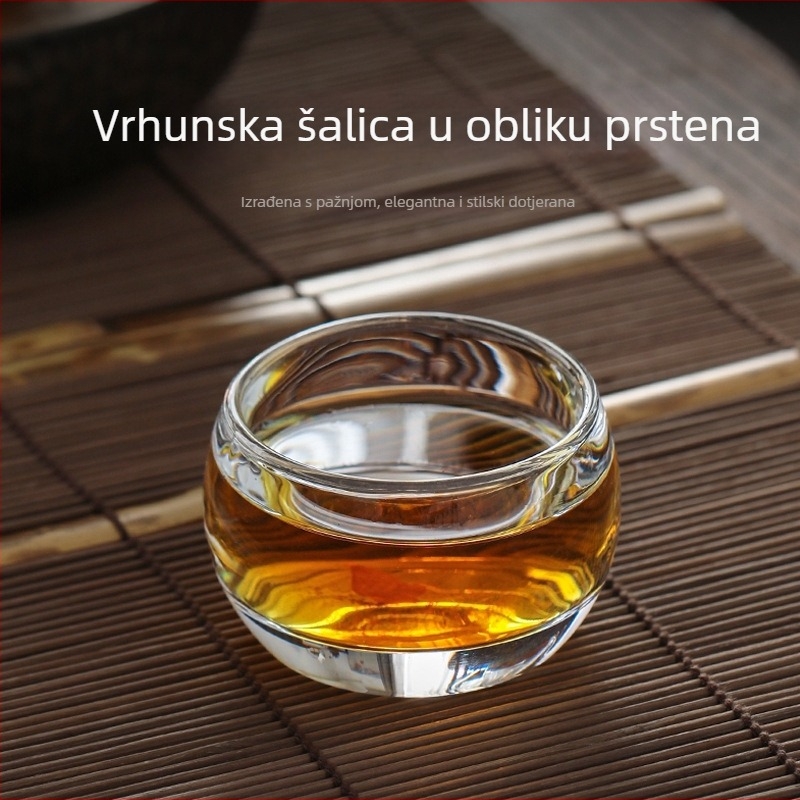 Prozirna kristalna Kung Fu čaša za čaj, kućna upotreba, staklena šalice za čaj, otporna na visoke temperature, deblja, vrhunske klase, mala