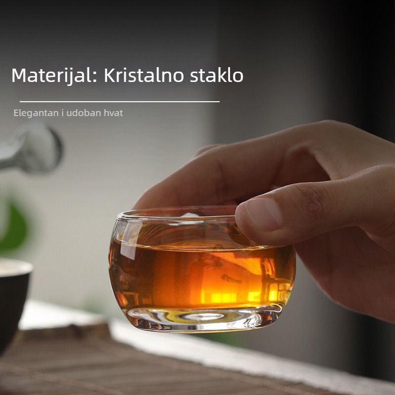 Prozirna kristalna Kung Fu čaša za čaj, kućna upotreba, staklena šalice za čaj, otporna na visoke temperature, deblja, vrhunske klase, mala