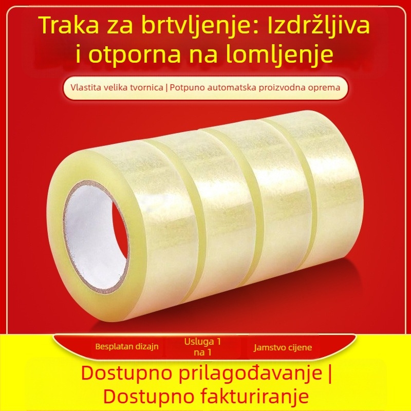 Prozirna traka za pakiranje s otiskom logotipa, snažna ljepljiva traka za zatvaranje