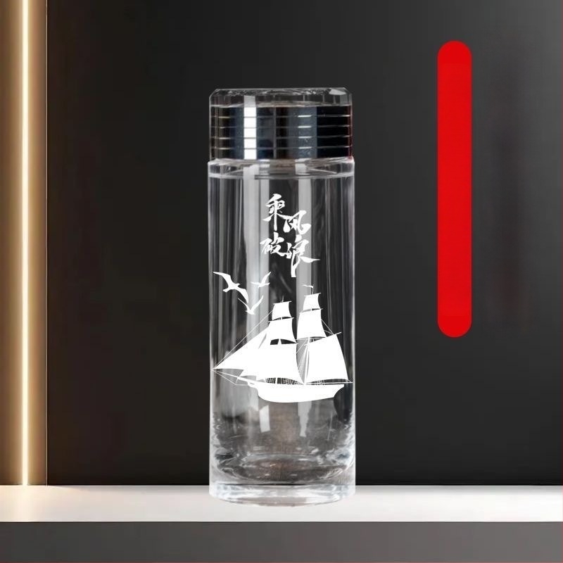 500ml ručno izrađena čaša od kristalnog stakla za čaj, za automobil i ured, s prilagođenim logotipom