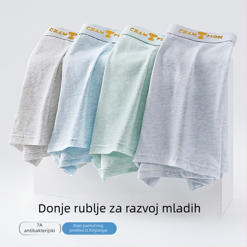 Dječje bokserice od čistog pamuka, za dječake iznad 8 godina, 95% pamuk, 5% elastan, antibakterijske