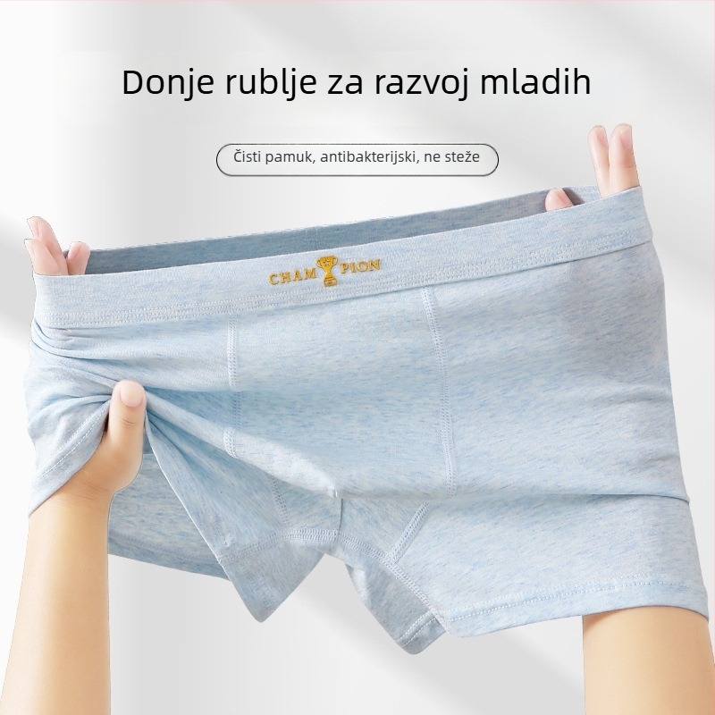 Dječje bokserice od čistog pamuka, za dječake iznad 8 godina, 95% pamuk, 5% elastan, antibakterijske
