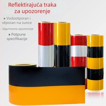 Crveno-bijeli reflektirajući film za električne stupove – naljepnice protiv sudara, sigurnosna traka žuto-crna