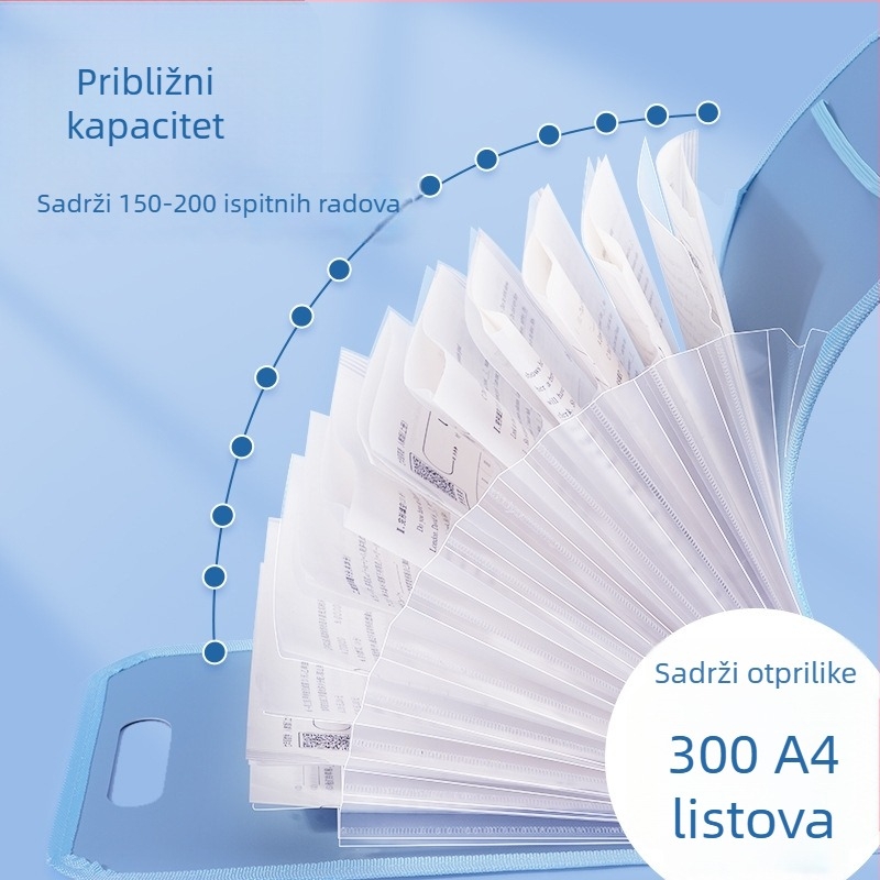 A4 dokumenti: vertikalni akordeonski fascikl, višeslojni, prijenosni uredski folder