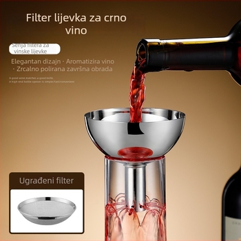 Lijevak od nehrđajućeg čelika 304, veliki promjer, filtar za vino za dekantiranje
