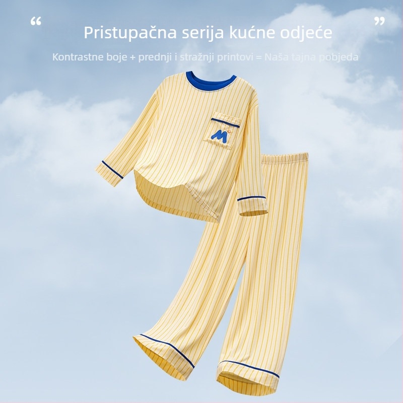 Dječji set za spavanje od modala, majica kratkih rukava i kratke hlače, ljetna dvodijelna uniseks pidžama