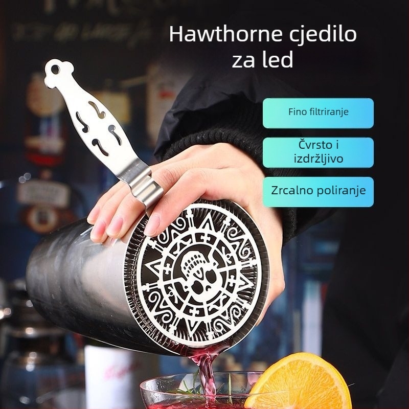 304 nehrđajući čelik – šuplji filter za led za koktele, Hawthorne lubanja filter