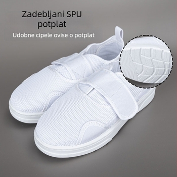 Antistatične mrežaste cipele, prozrašan gornji dio, debeli mekani đon i Velcro kopča, unisex radne cipele
