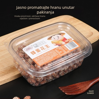 Jednokratna prozirna kutija za slastice, otporna na pritisak i vlagu, pakiranje za ponijeti kolače i voće