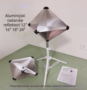 Aluminijski kutni reflektor za morsku upotrebu, radarski reflektor u veličinama 12/16/18/24 inča, s nosačem