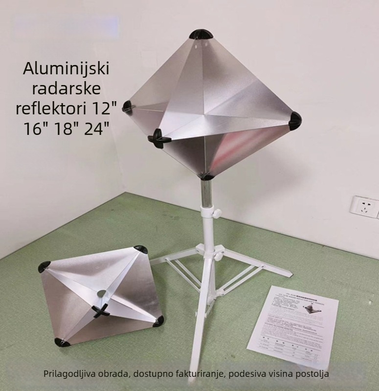 Aluminijski kutni reflektor za morsku upotrebu, radarski reflektor u veličinama 12/16/18/24 inča, s nosačem