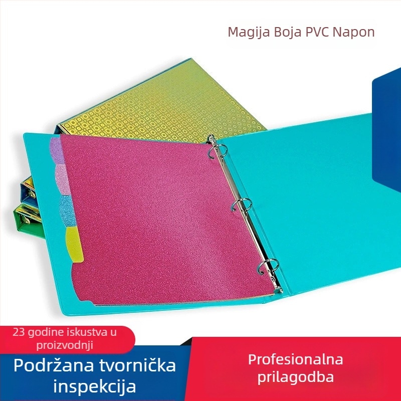Meisi PVC A4 mapa za stranice s 3 rupe, O-tipu kopča, šarena naslovnica
