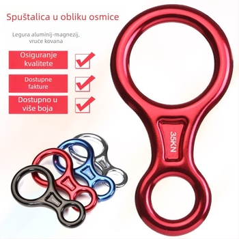 Spuštač s osmicom prstenom za planinarenje, penjanje, spašavanje i rad na visini