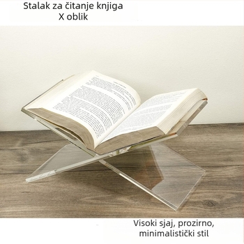 Prozirni akrilni X-oblik držač za knjige, časopise, partiture, recepte i foto albume