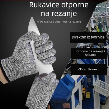 Sive rukavice otporne na rezanje za kuhinju, HPPE, sigurnost hrane, za kuhare i drvodjelstvo